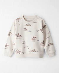 Toddler French Terry Sweatshirt Made with Organic Cotton Western Rodeo Print