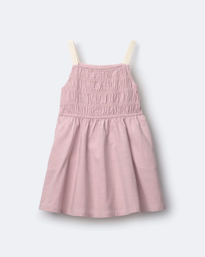 Toddler Girl Smocked Dress - Light Pink