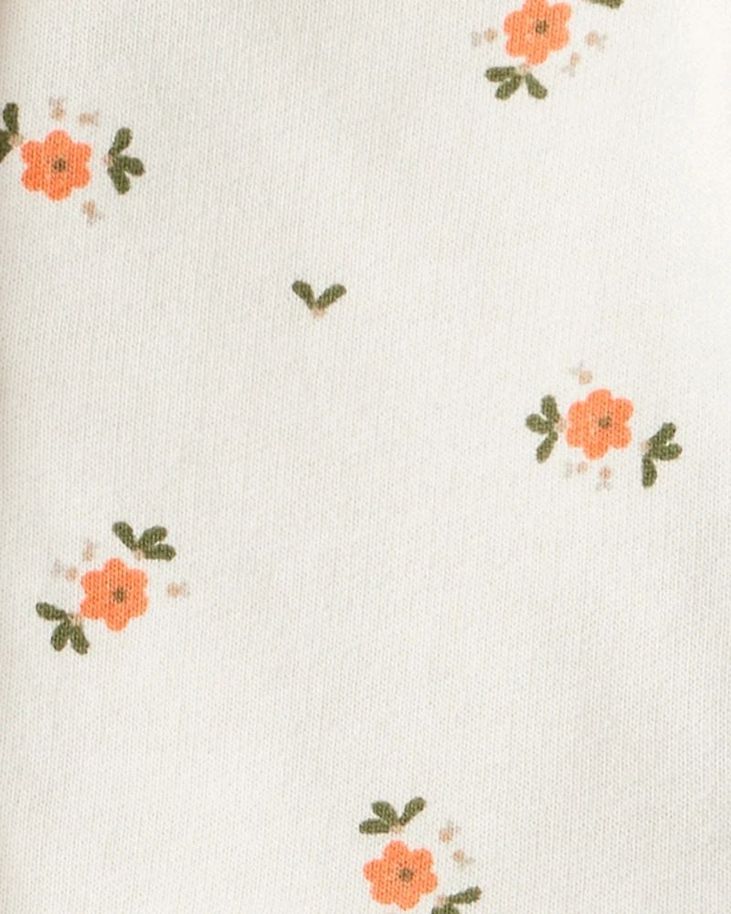 Baby Girl 3-Piece Floral French Terry Long-Sleeve Bodysuit & Pant Set - White