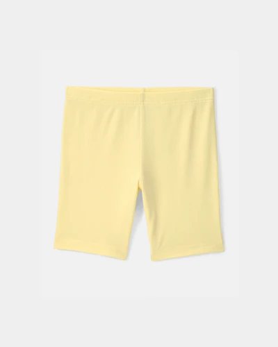 Girls Solid Bike Shorts - Yellow