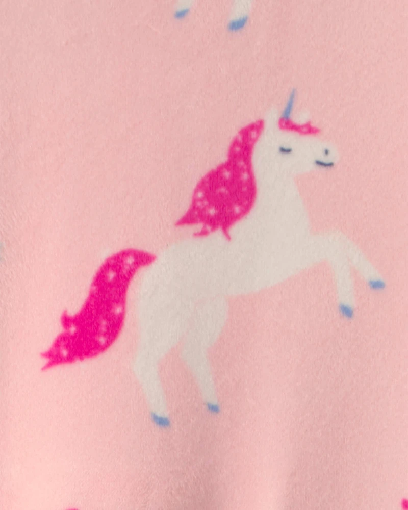 Toddler Girl 1-Piece Unicorn DreamPlush Snug Fit Pyjama - Pink