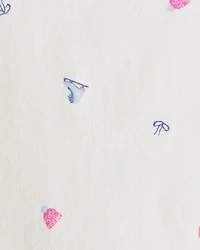 Toddler Girl Winter Print Long-Sleeve Top - White