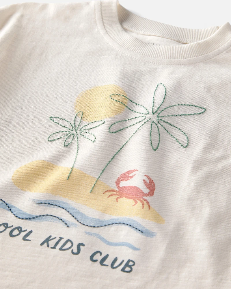 Toddler Organic Cotton Tee Beach Print