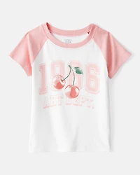 Girls Cherry Short-Sleeve Graphic Tee - Cream