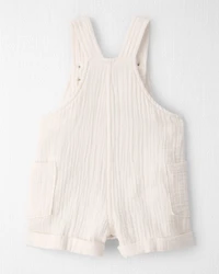 Baby Gauze Sleeveless Shortall White
