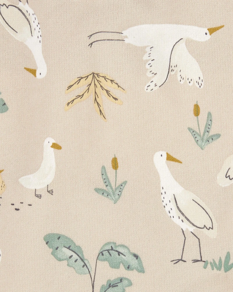 Baby 2-Piece Bird Print Long-Sleeve Tee & Overall Set