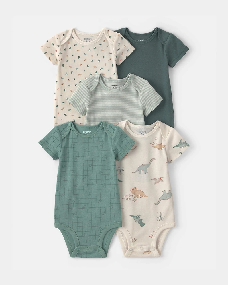Baby Boy 5-Pack Dinosaur Multipack Bodysuits