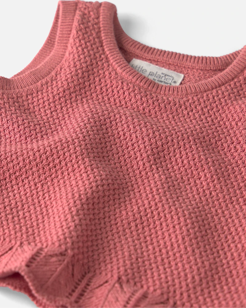 Baby Girl 2-Piece Organic Cotton Knit Top & Short Set