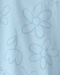 Toddler Girl Ladybug Floral Top - Blue