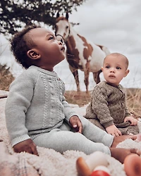 Baby Organic Cotton Cable Knit Sweater Set