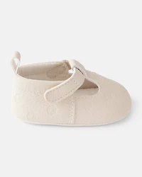 Baby Girl Flower Mary Jane Shoes - Cream