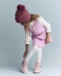 Toddler Girl Pom Beanie - Burgundy