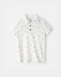 Toddler Boy Easter Bunny Polo Shirt - White