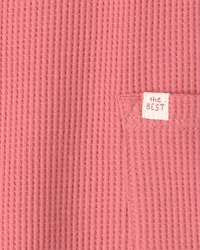 Baby Waffle-Knit Sleeveless Romper - Orange