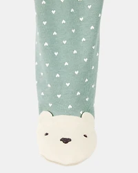 Baby Girl Polka Dot 2-Way Zip Cotton Sleeper pyjamas