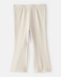 Baby Girl Rib Pull-On Stretch Flare Leggings - Cream