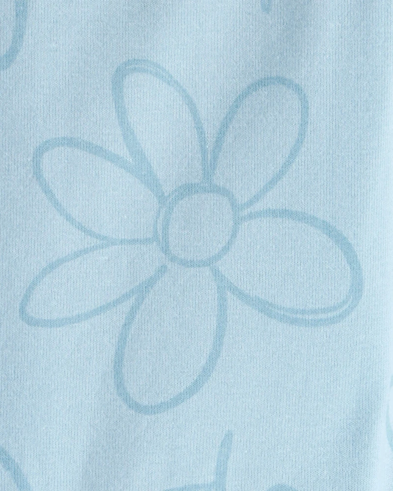 Baby Girl Floral Ladybug Bike Shorts - Blue