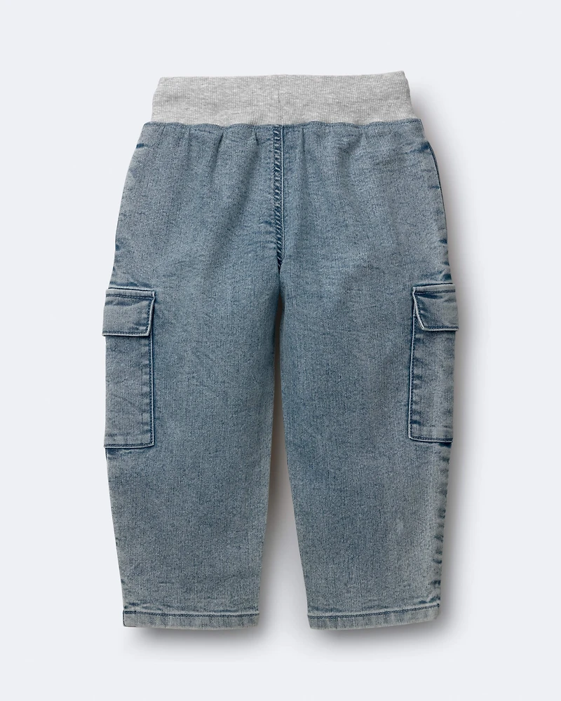 Toddler Boy Cargo Pant Avenue Wash - Heather Grey/Blue
