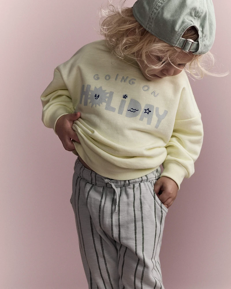 Toddler 'Going On Holiday' Dolman-Sleeve Sweatshirt - Yellow
