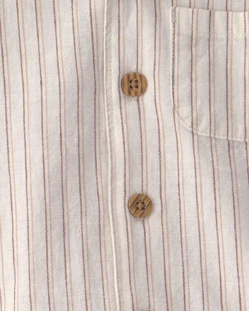 Baby Boy 2-Piece Striped Top & Short Set - Tan