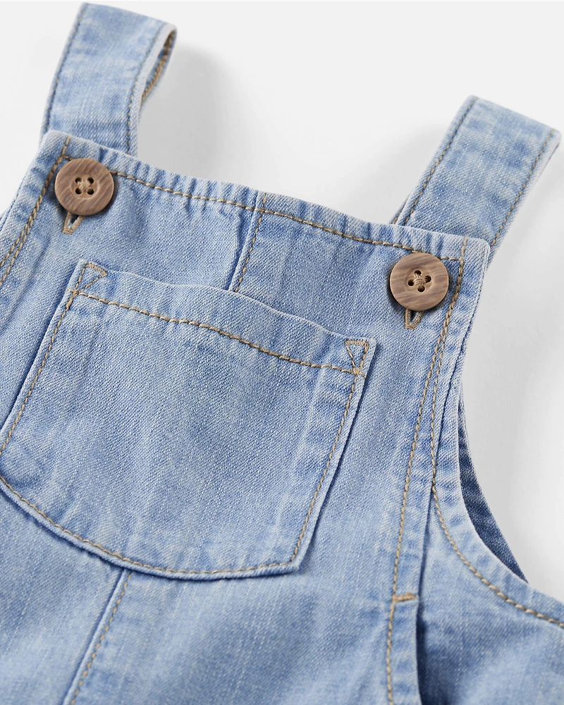 Baby Organic Cotton Chambray Shortall