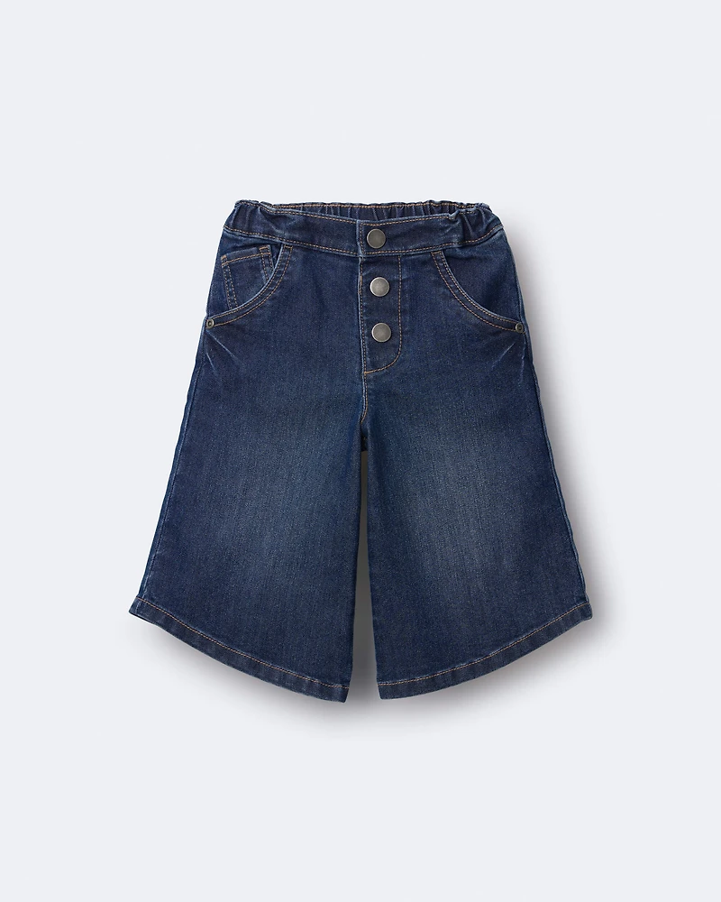 Toddler Girl Wide-Leg Pants Denim - Blue