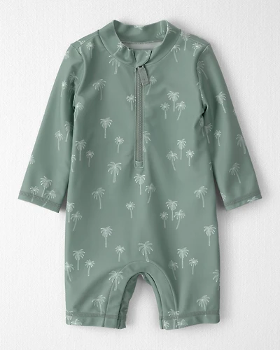 Baby Boy Recycled Long-Sleeve Romper Palm Tree Print