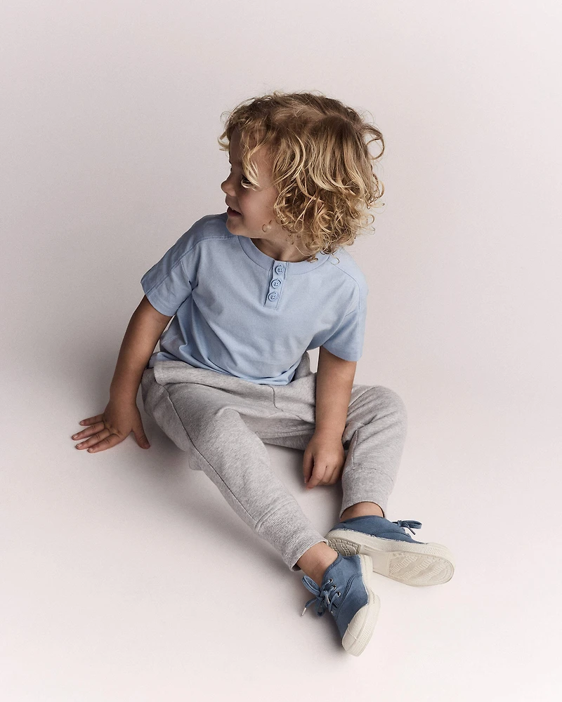 Toddler Boy Henley Tee - Blue