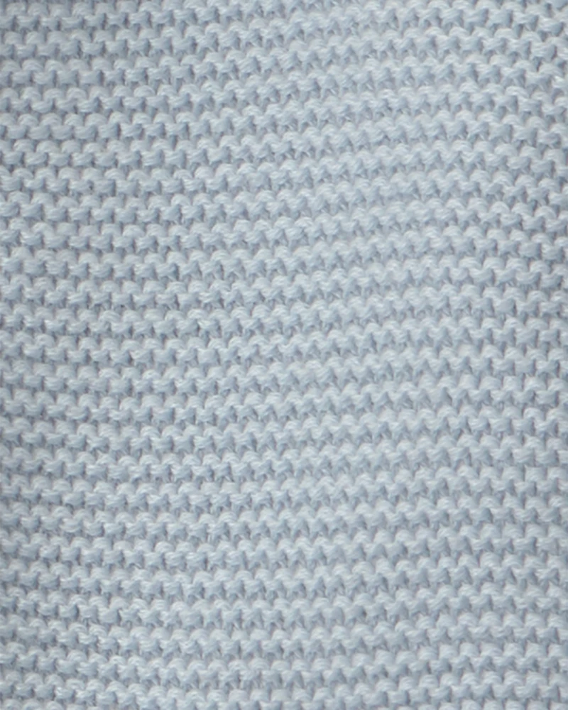 Baby Boy Bear Sweater Knit Hooded Jacket - Blue