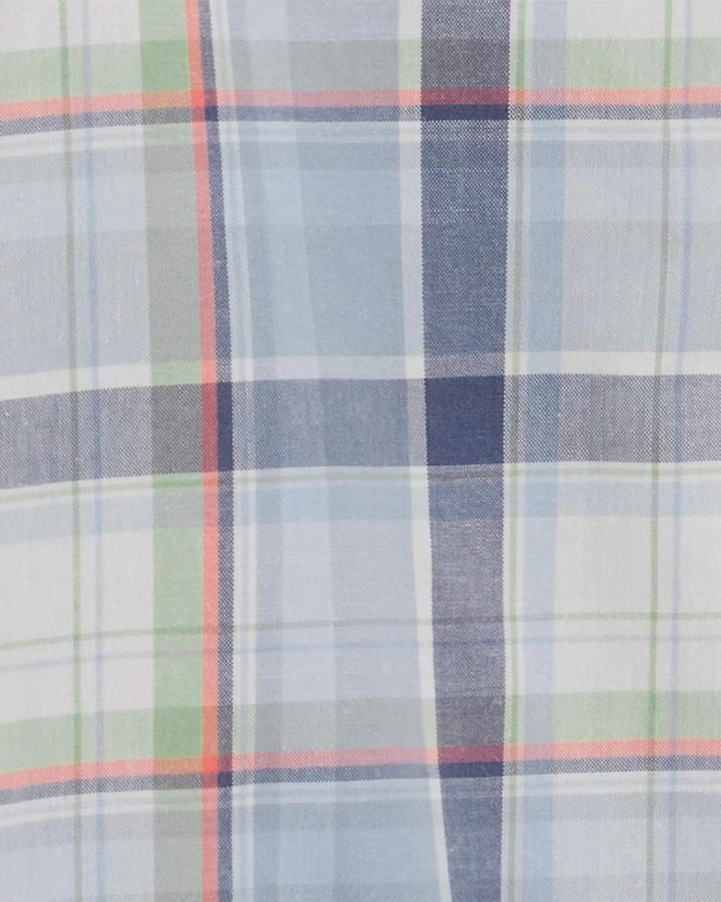 Baby Plaid Button-Front Bodysuit