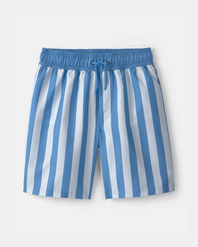 Boys Striped Swim Trunks - Blue/White