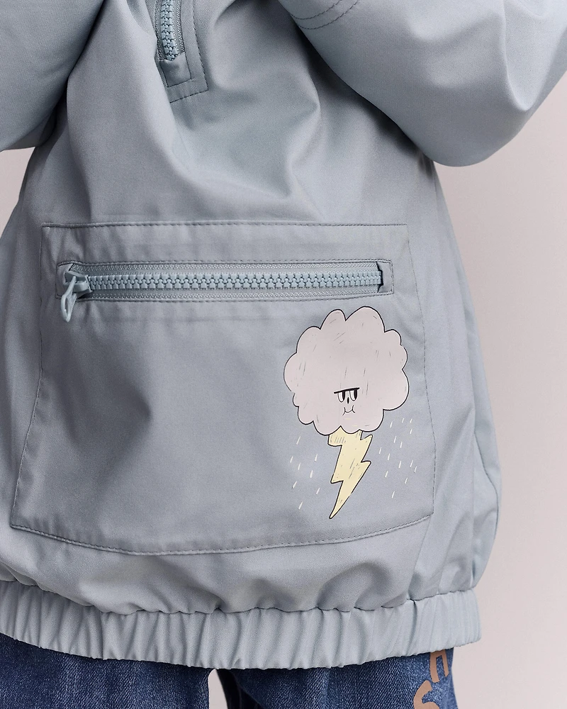 Toddler Hooded Rain Pullover - Pale Blue