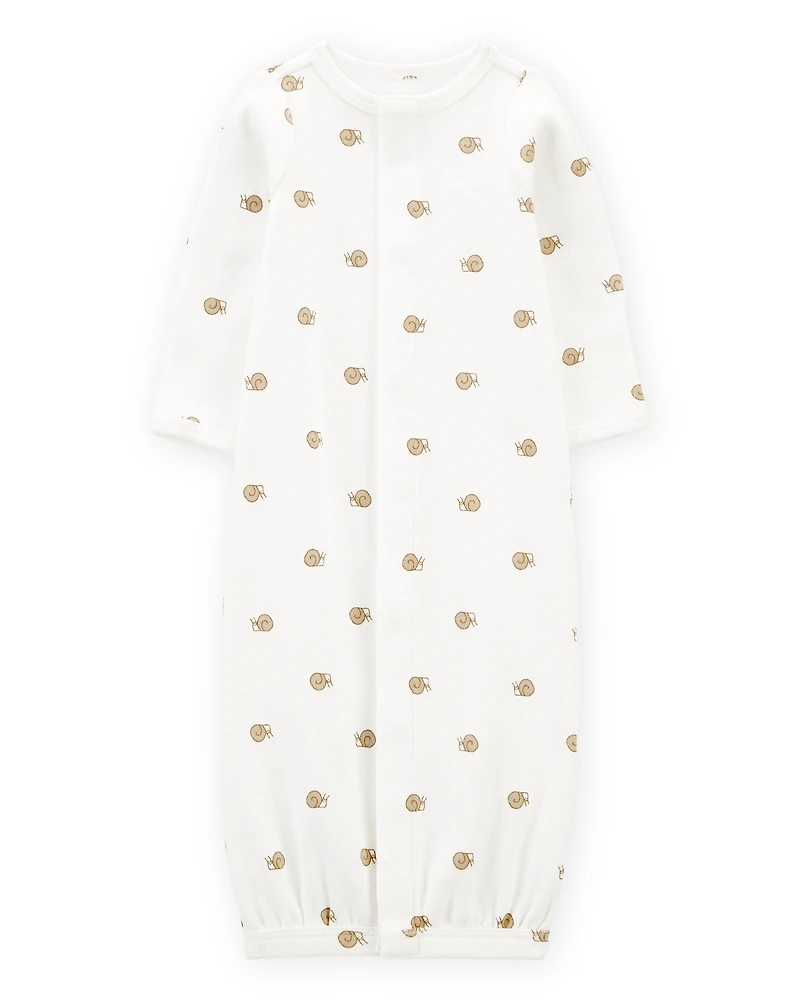 Baby Preemie Snail Cotton Sleeper Gown
