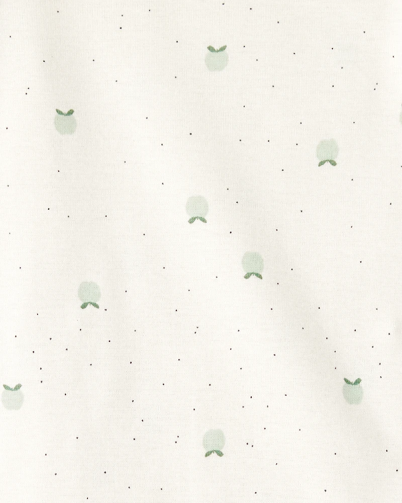 Baby Girl 5-Pack Fruit Print Cotton Multipack Bodysuits - Brown/Green/Pink/Red/White