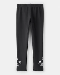 Girls Pull-On Stretch Cozy Leggings - Black