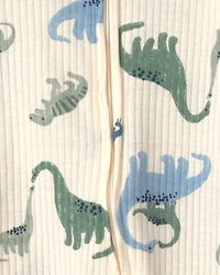 Baby Boy 2-Pack Snug Fit Sleepers Stripe and Dino - Blue