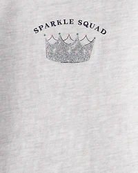 Toddler Girl Sparkle Squad Long-Sleeve Graphic Tee - Grey