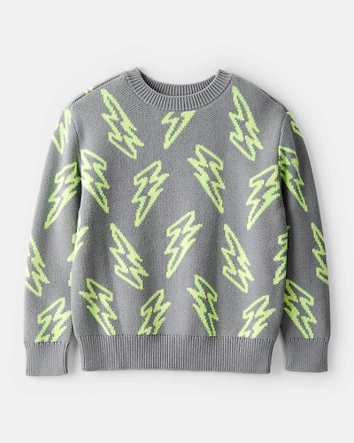 Boys Lightning Sweater - Grey