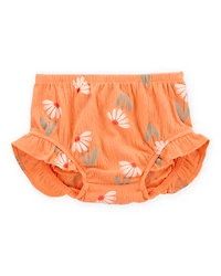 Baby Girl 3-Piece Floral  Outfit Set - Orange/White