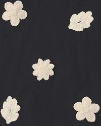 Toddler Girl Floral Embroidered Tank Top - Black