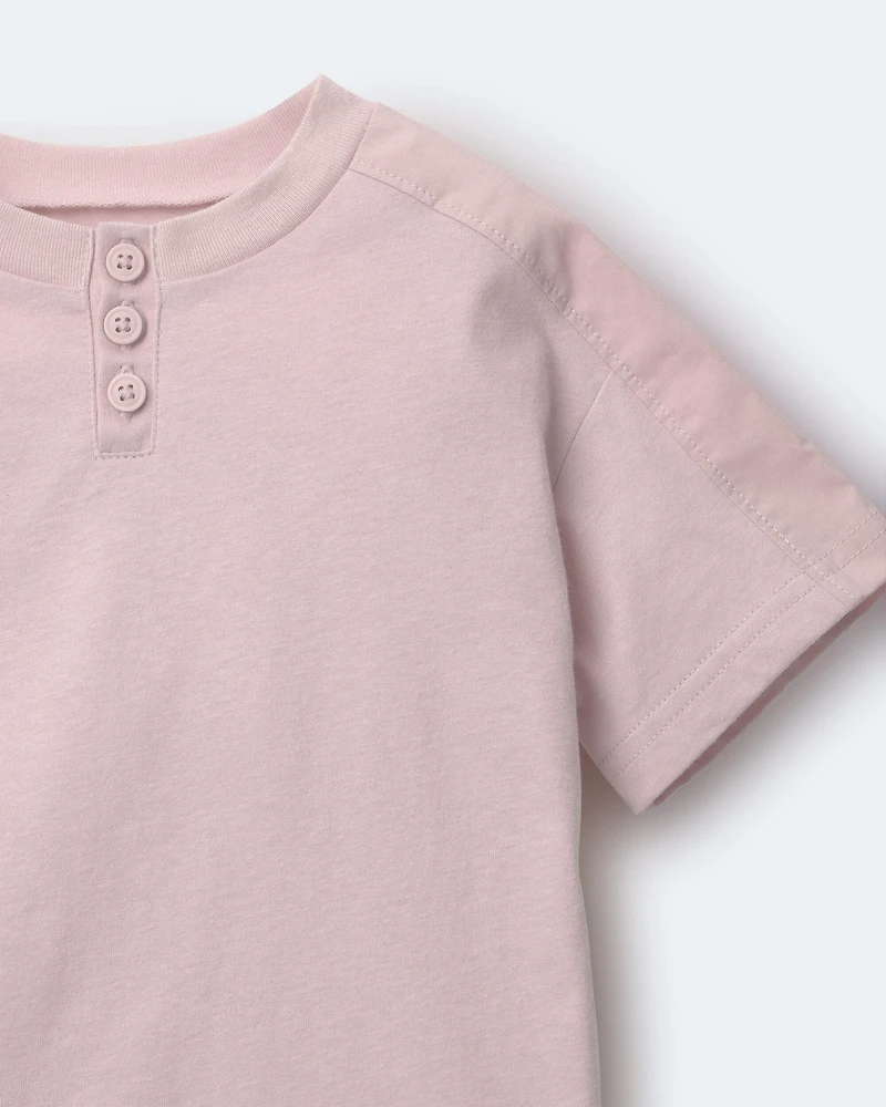 Toddler Henley Tee - Rose