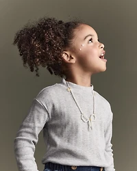 Toddler Girl Mock Neck Long-Sleeve Top - Heather Grey