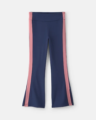 Girls Pull-On Stretch Active Flare Leggings - Navy Blue/Pink
