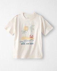 Kid Organic Cotton Tee Beach Print