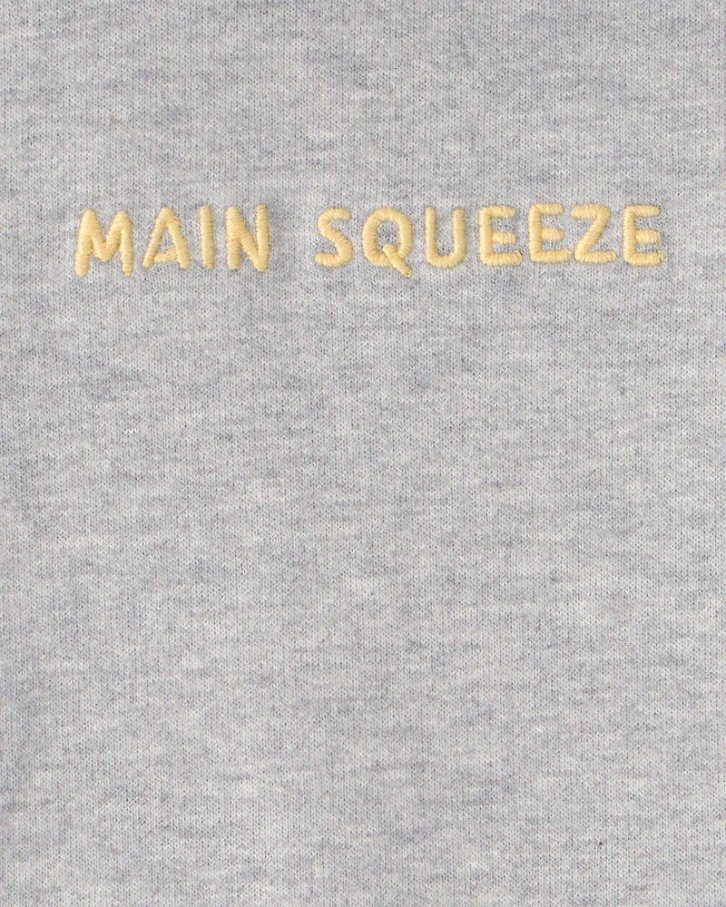 Baby Boy 'Main Squeeze' Short-Sleeve Hooded Romper - Grey