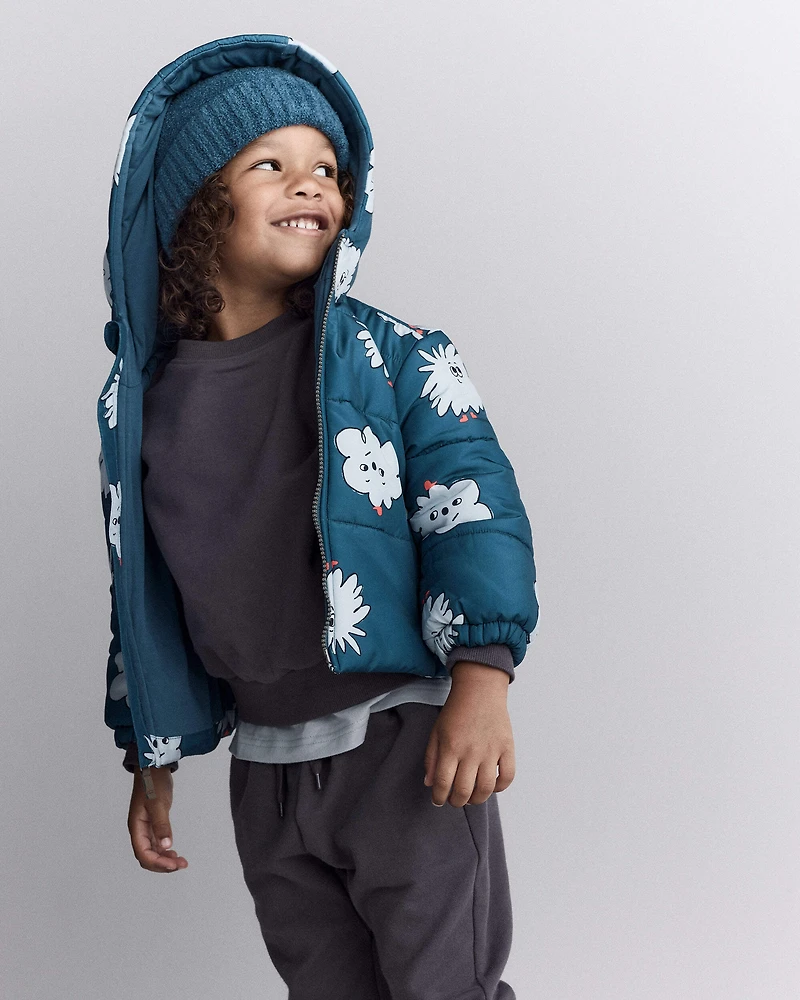 Toddler Squish Hooded Puffer Jacket - Deep Teal