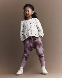 Toddler Girl Peplum Long-Sleeve Top with Shapes - Ivory