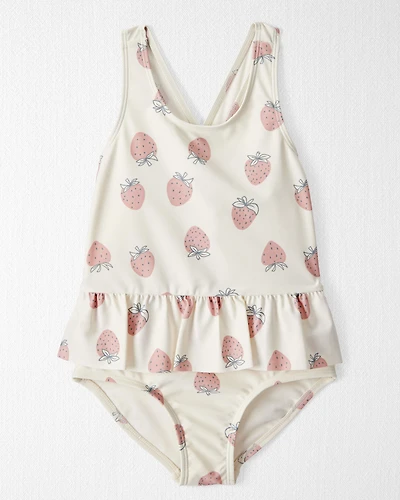 Toddler Girl Recycled Strawberry-Print Swimsuit