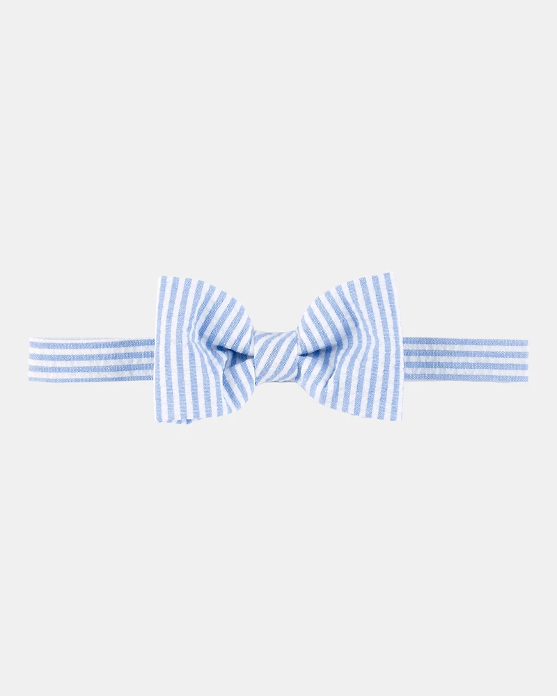 Seersucker Bow Tie - Blue