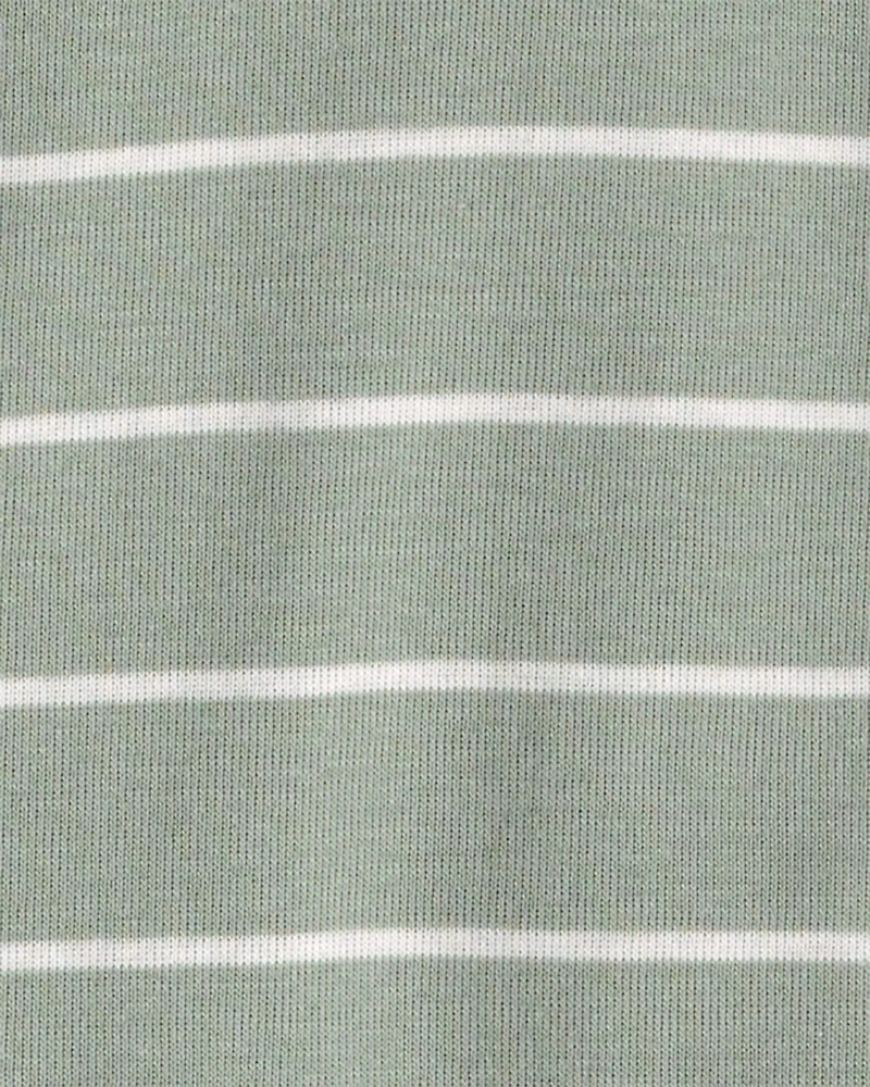 Baby 2-Pack Dinosaur Striped Snug Fit 1-Piece Pajama Set - Green/Cream